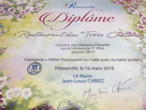 diplôme 1er prix maisons fleuries de Ribeauvillé